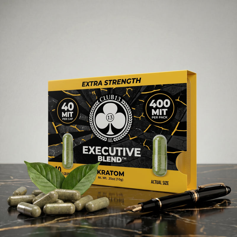 Club13 Executive Blend extra strength kratom capsules, 10 count