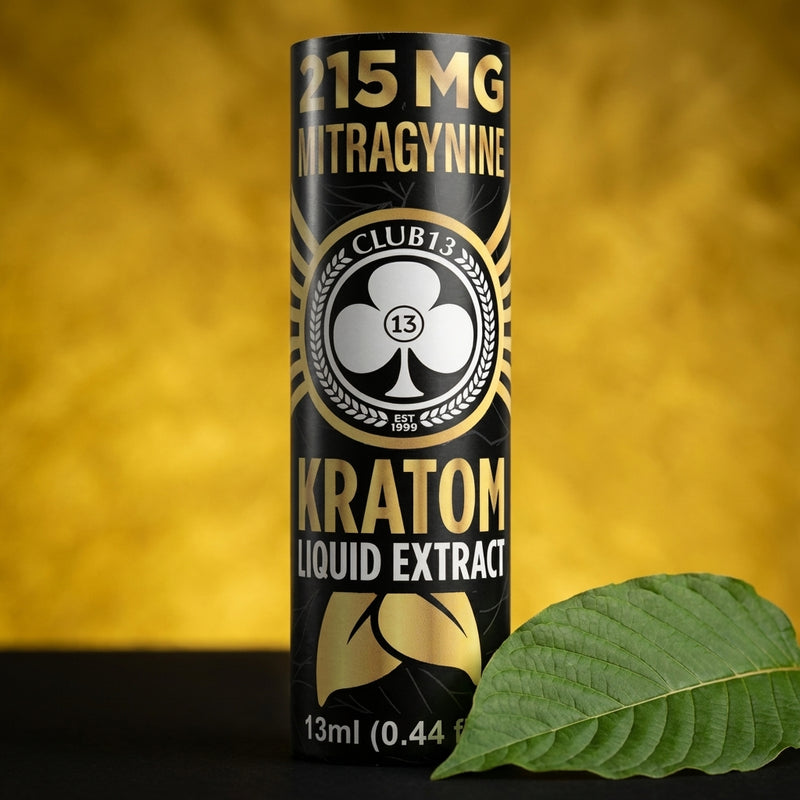 Club13 kratom liquid extract, 215 MG mitragynine