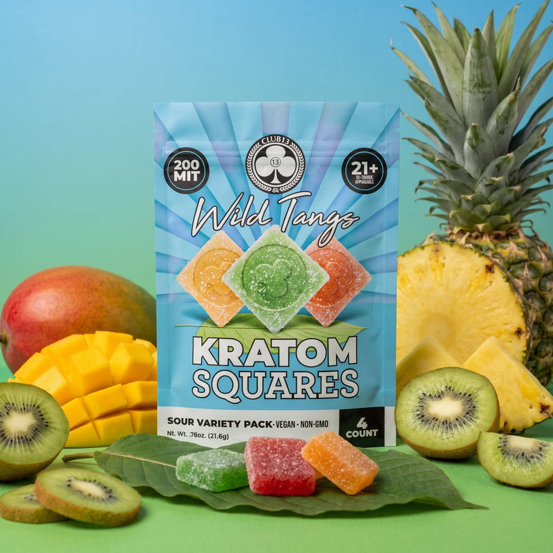 Club13 Wild Tangs sour kratom squares, variety pack