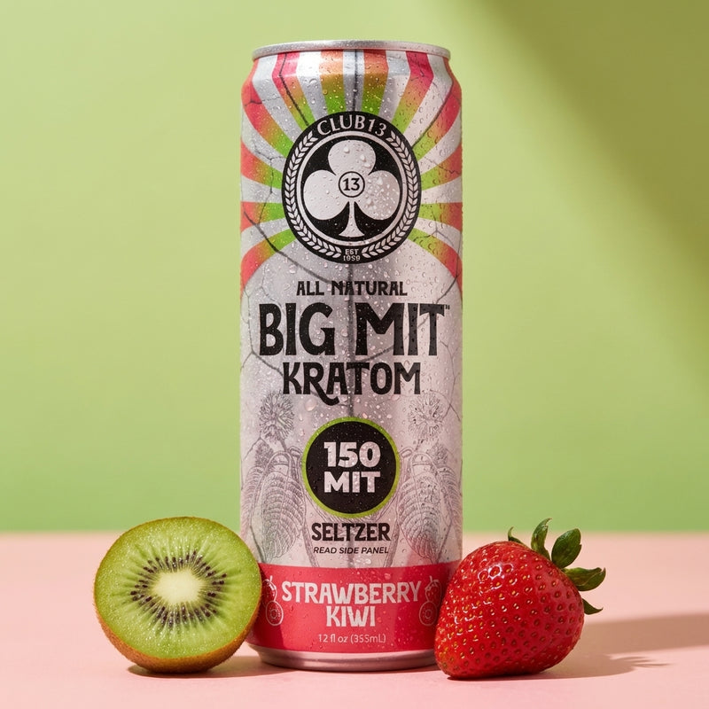 Club13 Big MIT 150 kratom seltzer, Strawberry Kiwi