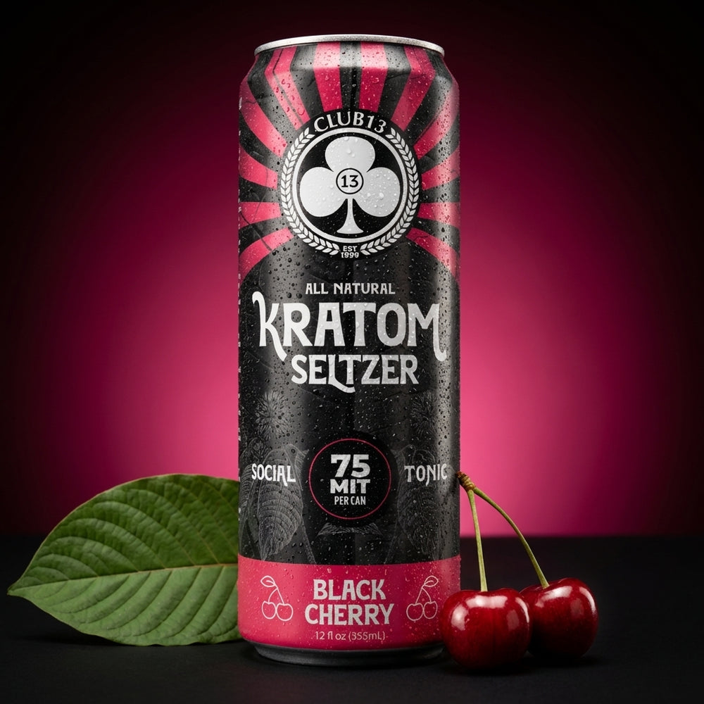 Club13 kratom seltzer 75 MIT, Black Cherry