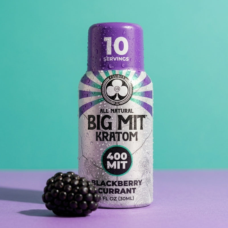 Club13 Big MIT 400 kratom liquid extract shot, Blackberry Currant