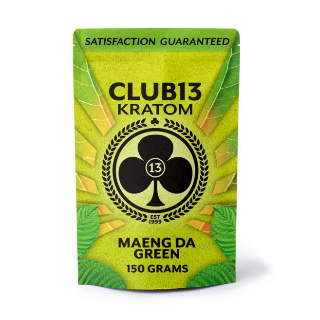 picture of club13 maeng da green kratom powder bag 150 gm
