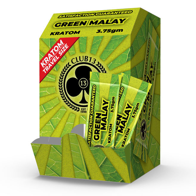 CLUB13 GREEN MALAY STICK PACK BOX 50CT